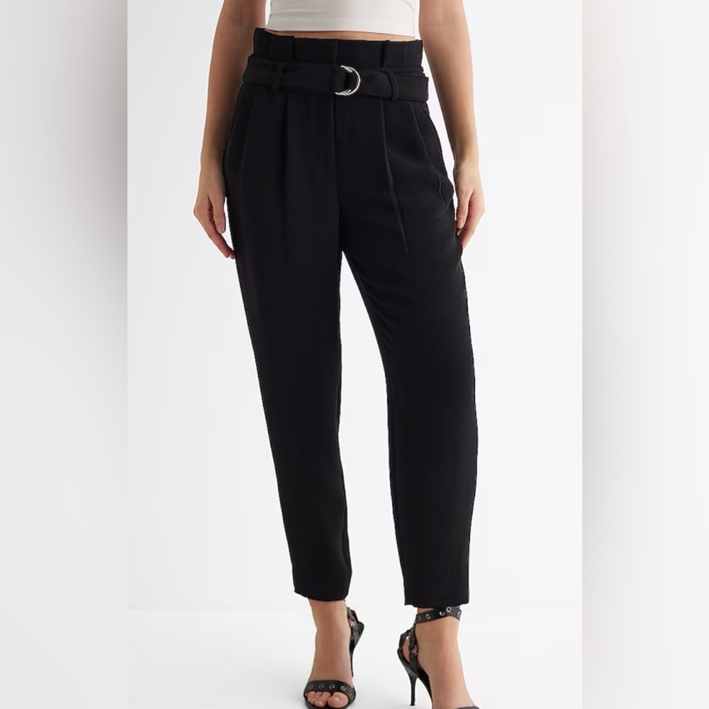 Express Black High Waisted Pleated Ankle Pants for Women Size 4